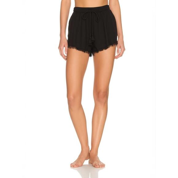 Rue Stiic Pants - Rue Stiic Anthropologie Shorts Womens XS Black Bohemian Boho Tassel Tie Beachy